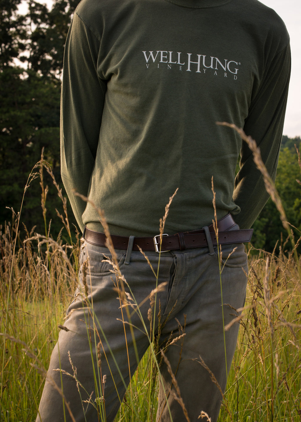 Well Hung Vineyard Green Long Sleeve T Shirt