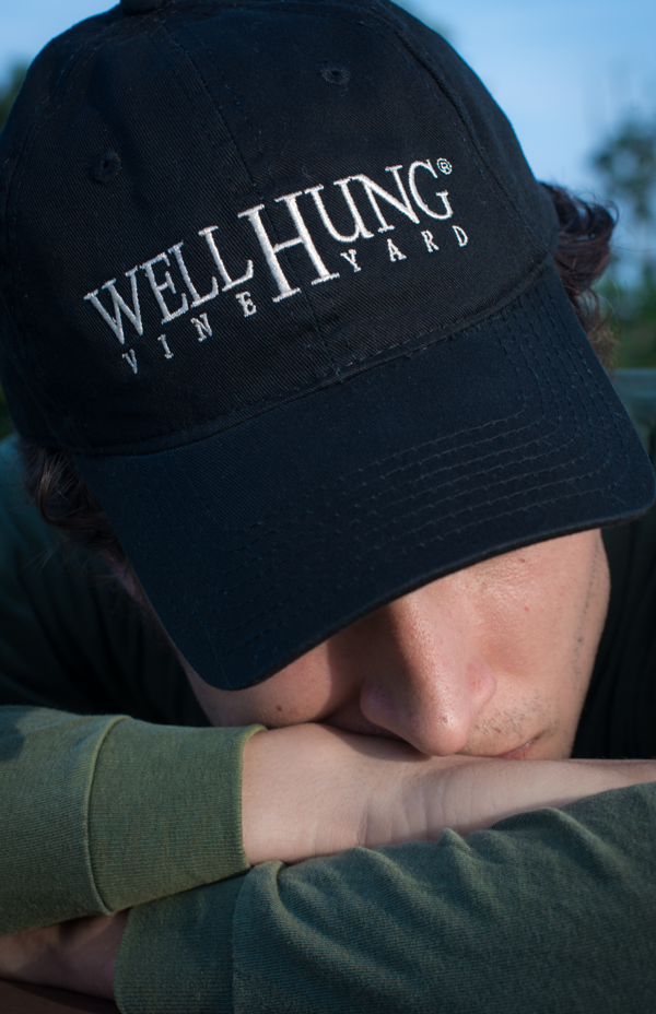 Well Hung Vineyard Black Hat Baseball Cap