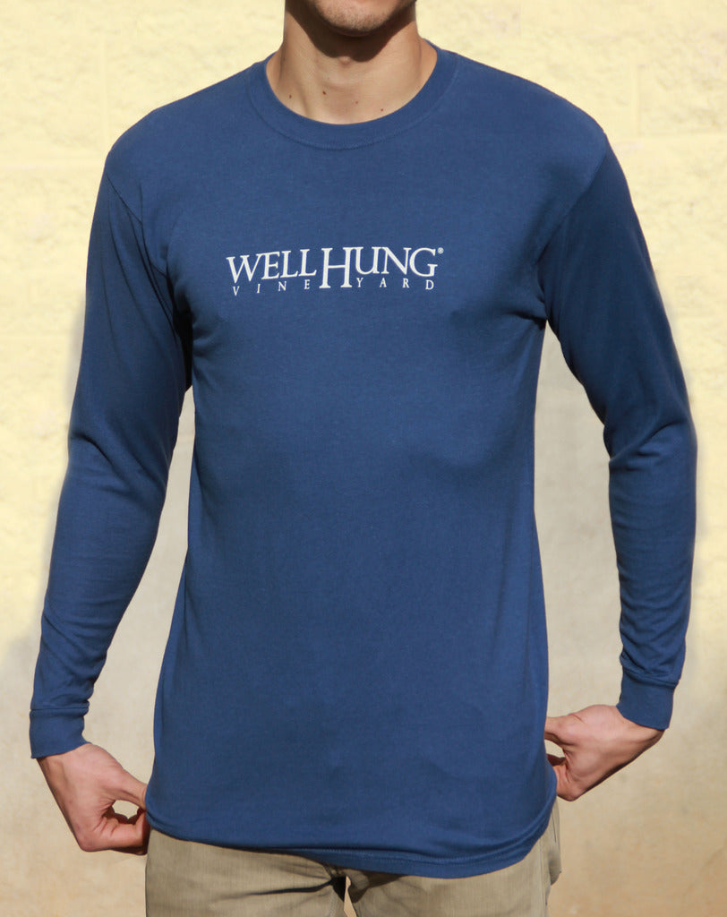 Well Hung Vineyard Blue Long Sleeve T Shirt