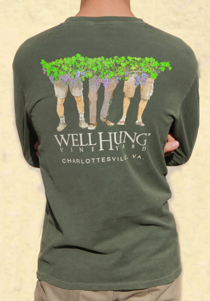 Well Hung Vineyard Green Long Sleeve T Shirt